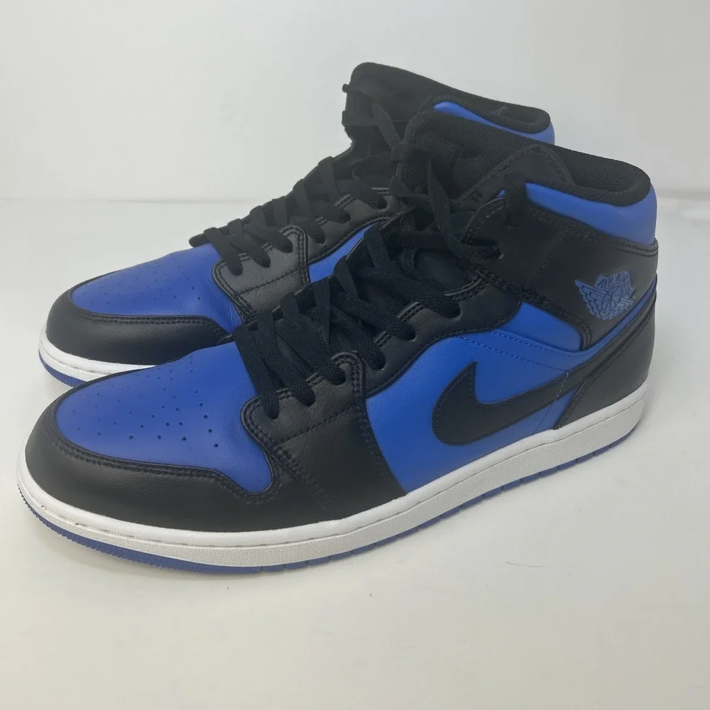Nike Air‎ Jordan 1 Mid Black/Royal Blue/White Men's Size 13 DQ8426-042